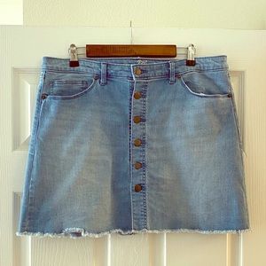 Denim Button-Up Skirt
